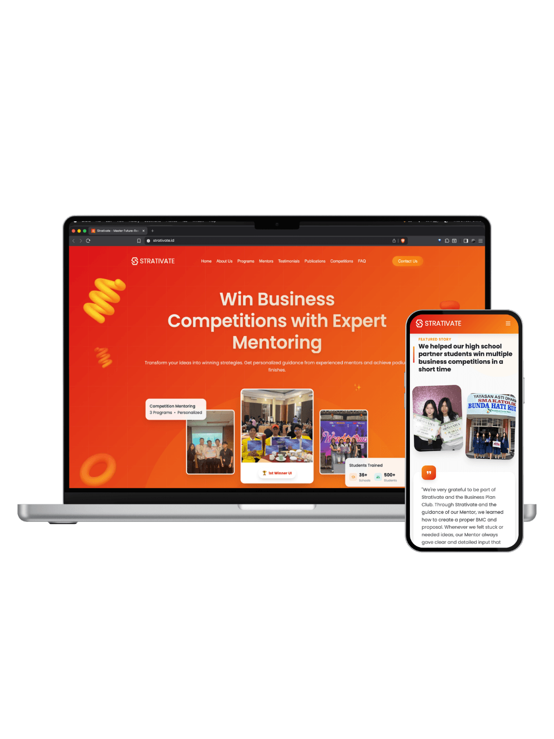 Strativate Web mockup
